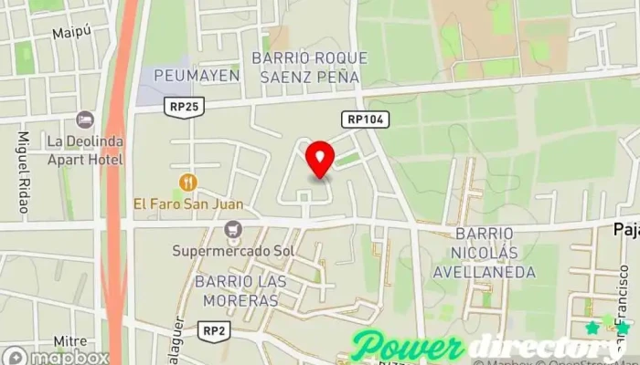 mapa de ALIWEN. Espacio Terapéutico Integral Servicio de salud mental en Santa Lucía
