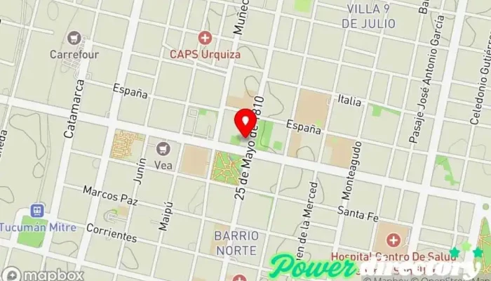 mapa de Altos del Noa Clínica de fisioterapia, Centro de rehabilitación, Quiropráctico, Nutricionista, Terapeuta de reiki, Clínica de medicina deportiva en San Miguel de Tucumán