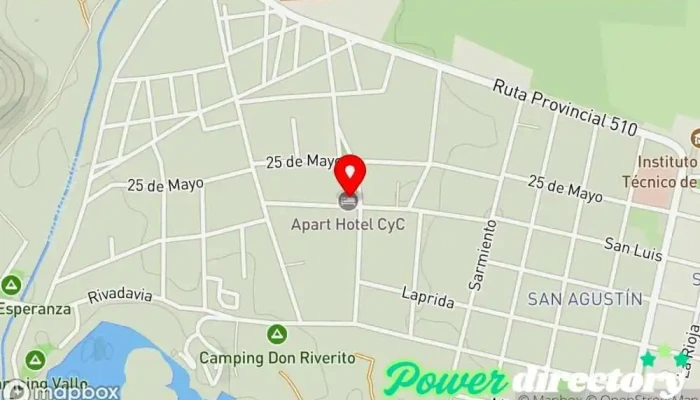 mapa de Apart C&C Valle Fértil Hotel en Villa San Agustín