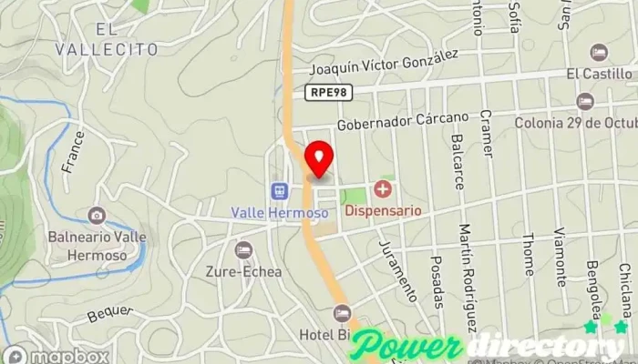 mapa de Bancor Banco en Valle Hermoso