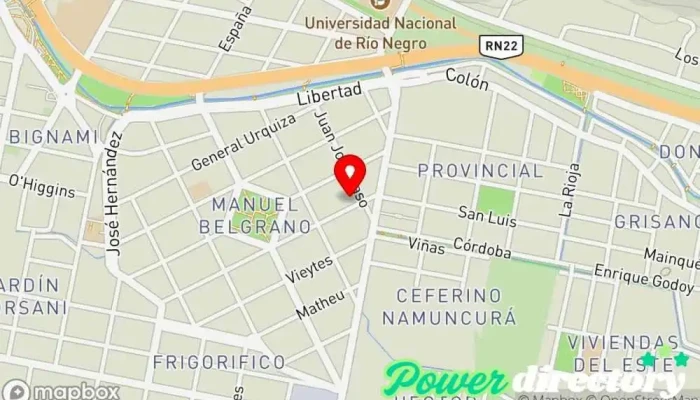 mapa de Bienestar. Consultorio Kinesiología De Belén Larrazabal Oficina médica en Villa Regina