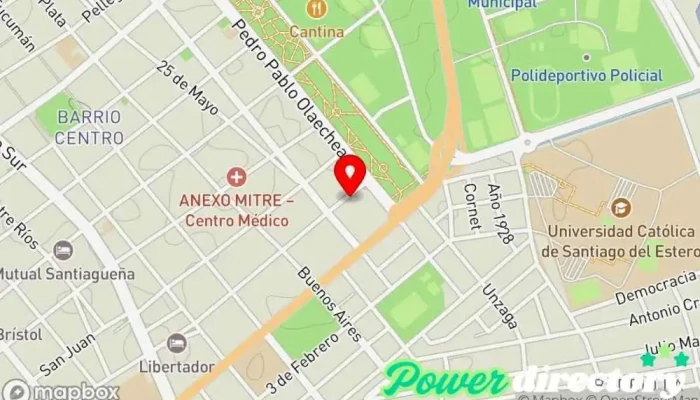 mapa de Ce. R. K. y F. Centro de Rehabilitación Kinesiología y Fisioterpia Clínica de fisioterapia, Fisioterapeuta, Centro de rehabilitación en Santiago del Estero