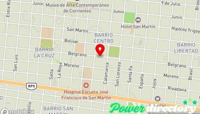 mapa de Centro de Columna Corrientes Clínica especializada en Corrientes