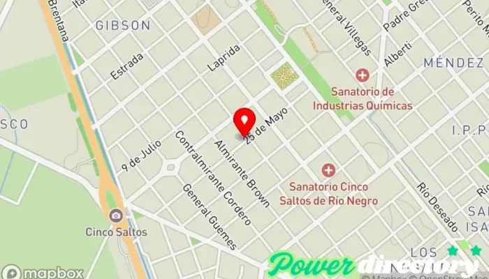 mapa de Centro de Especialidad del Movimiento Centro de salud y bienestar en Cinco Saltos