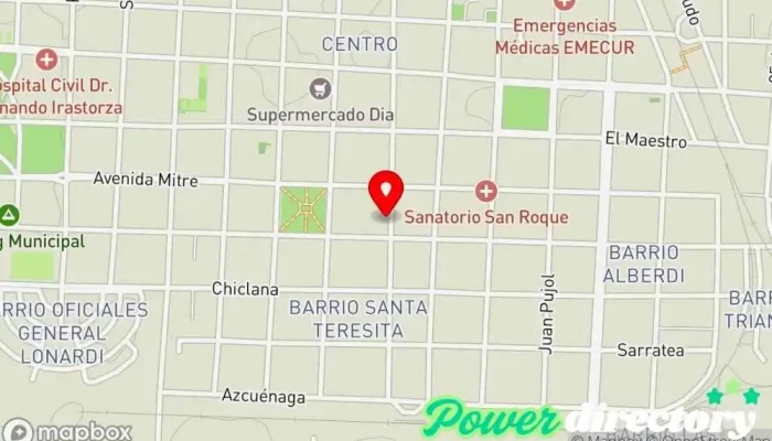 mapa de Centro de Estética y Kinesiología Silvia Arzuaga Fisioterapeuta en Curuzú Cuatiá