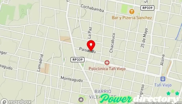 mapa de Centro de kinesiología y Fisioterapia Gonzalez Fisioterapeuta en Tafí Viejo