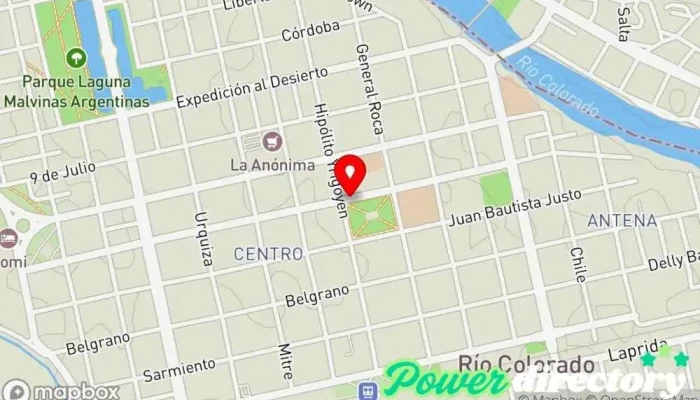 mapa de Centro de Rehabilitación Kinesiólogo en Río Colorado