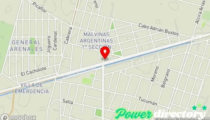 mapa de Centro de Salud Evita Salud y bienestar en Malvinas Argentinas