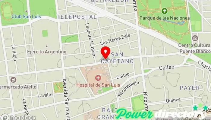 mapa de Centro Fernández Centro de rehabilitación, Especialista en medicina holística, Kinesiólogo, Osteópata, Entrenador personal, Fisioterapeuta en San Luis