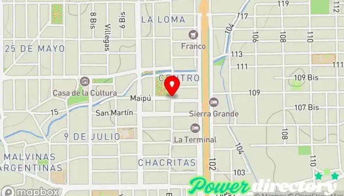 mapa de Centro Integral de Salud Mecánico protésico dental en Sierra Grande
