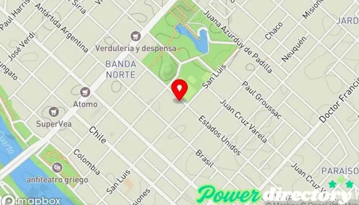 mapa de Centro Multidisciplinario Stefania Lisa Kinesiólogo, Centro de depilación láser, Nutricionista, Psicólogo en Río Cuarto