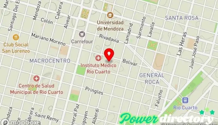mapa de CERMED Centro de rehabilitación, Centro de salud en Río Cuarto