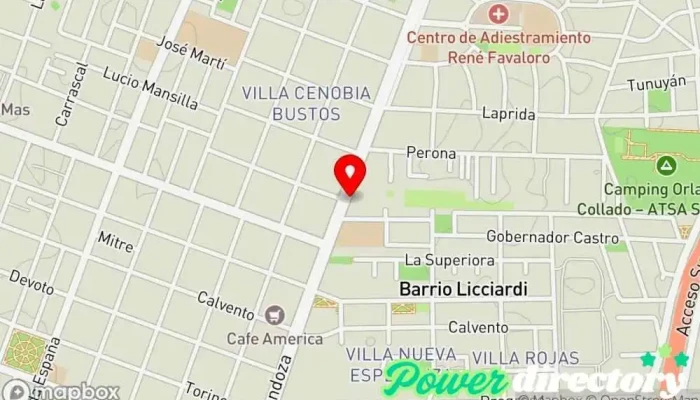 mapa de Clínica María Auxiliadora Clínica ambulatoria, Clínica dental, Médico, Pediatra, Psicólogo, Clínica de psicopedagogía, Logopeda en Rawson