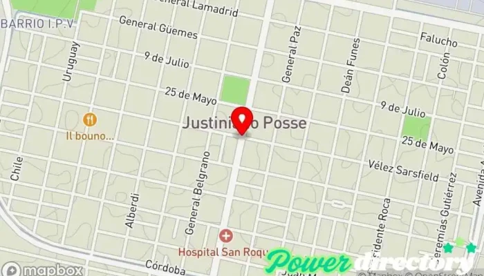 mapa de Clinica Privada la Familia Hospital en Justiniano Posse