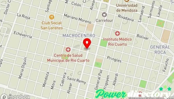 mapa de Clínica Regional del Sud Hospital privado, Médico en Río Cuarto