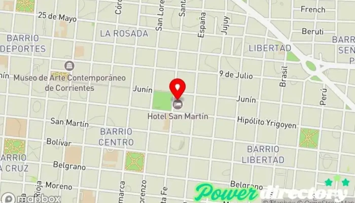 mapa de Colegio de Kinesiologos de la Provincia de Corrientes Kinesiólogo, Clínica de fisioterapia en Corrientes