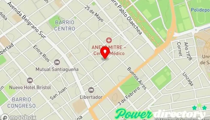 mapa de Colegio de Kinesiologos y Fisioterapeutas Santiago del Estero Kinesiólogo, Asociación u organización en Santiago del Estero
