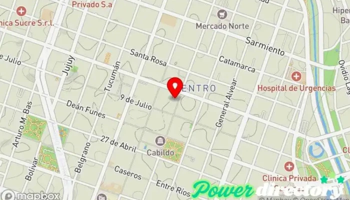 mapa de Colegio Profesional de Kinesiologos y Fisioterapeutas Escuela en Córdoba