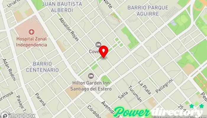mapa de Confitería El Magistrado Cafetería, Pastelería, Restaurante de comida rápida en Santiago del Estero