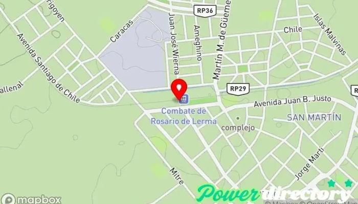 mapa de Consultorio De Fisiokinesioterapia - Lic. Mercedes Moreno Servicios médicos locales en Rosario de Lerma