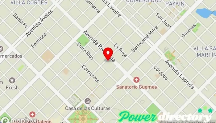mapa de Consultorio de Kinesiología Médico, Masajista en Resistencia
