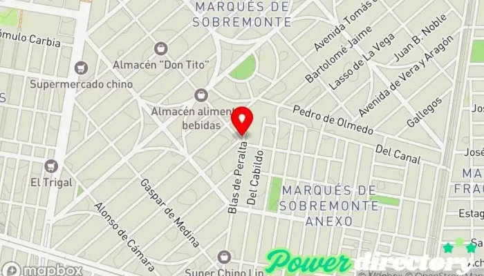 mapa de Consultorio de Kinesiología y Fisioterapia Gervasoni Clínica de fisioterapia en Córdoba