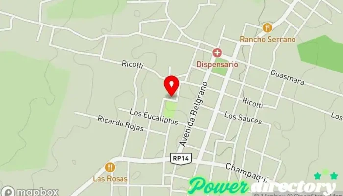 mapa de Consultorio de Kinesiología y gimnasio de Rehabilitación Máximo Gym Centro de rehabilitación en Villa de Las Rosas