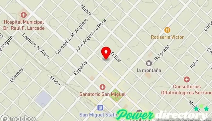 mapa de Consultorio de Kinesiología y Osteopatía Balestrieri Carlos Fisioterapeuta en San Miguel