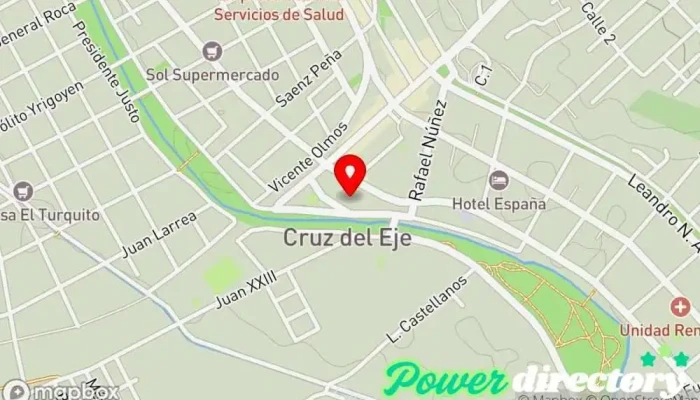 mapa de Consultorio Kinesio Y Fisio; Bel Nuñez Oficina médica en Cruz del Eje