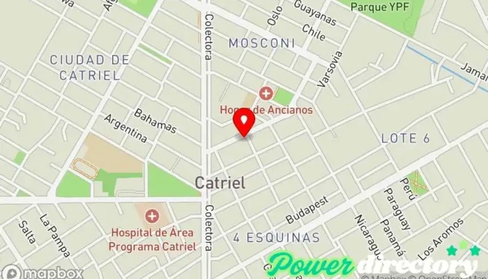 mapa de Consultorio Kinesiología Lic. FORCHINO Fisioterapeuta en Catriel