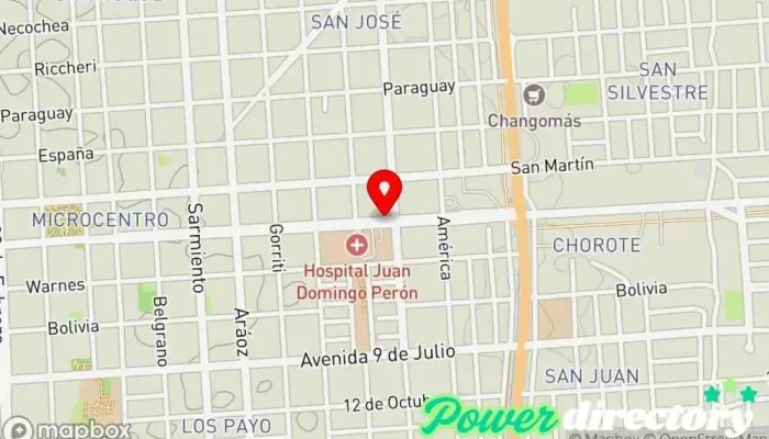 mapa de Consultorio Kinesiología Y Fisioterapia Sergio David Chaile  en Tartagal
