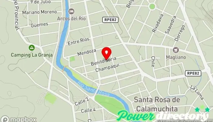mapa de Consultorio Osteopatía Lic. Natalia Navarro Osteópata en Santa Rosa de Calamuchita