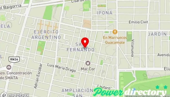 mapa de Consultorios Contigiani Oficina médica, Acupuntor, Servicio de depilación, Kinesiólogo, Nutricionista, Entrenador personal, Psiquiatra en Córdoba