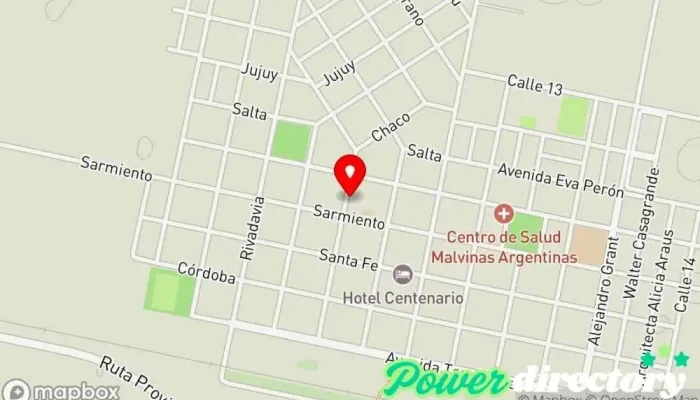 mapa de Consultorios San Martin Centro de salud comunitario en Noetinger