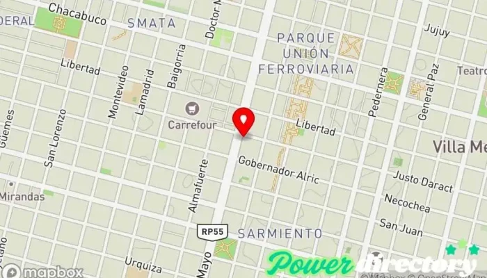 mapa de Cooperativa 20 de Julio Panadería en Villa Mercedes