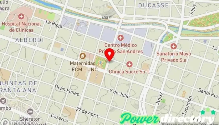 mapa de Corpórea Life, estética & fisioterapia Fisioterapeuta, Kinesiólogo, Centro de salud y bienestar en Córdoba