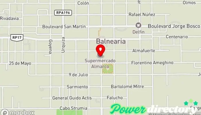 mapa de Correo Argentino - Sucursal Balnearia Oficina de correos en Balnearia