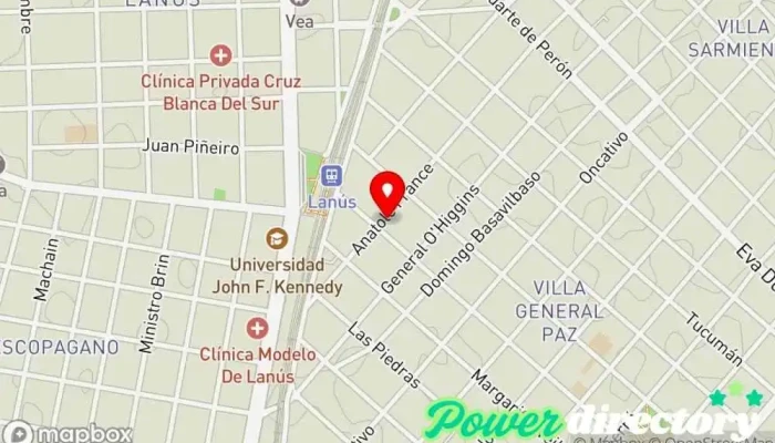 mapa de Credipesos Institución financiera en Lanús