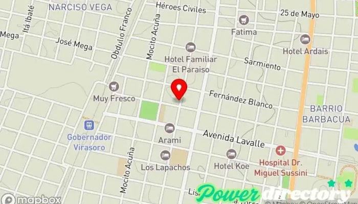 mapa de Cruz Verde Centro Medico Laboral SRL Clínica de atención sin cita previa en Gdor. Virasoro