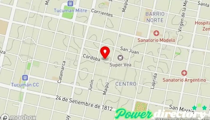 mapa de Desiree Panadería, Cafetería, Pastelería en San Miguel de Tucumán