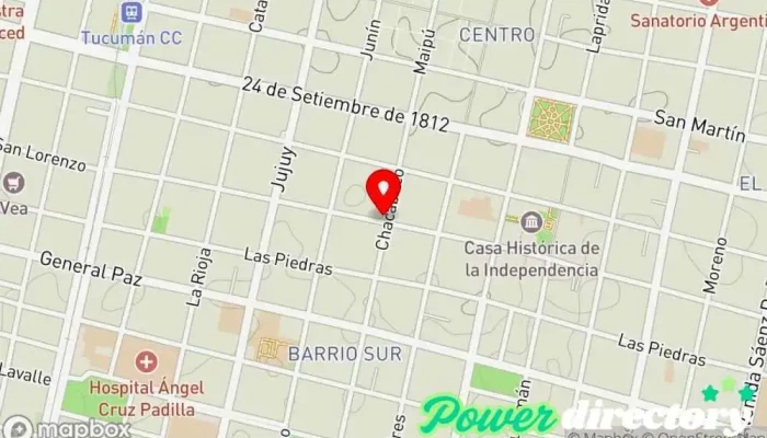 mapa de El Calafate Panadería en San Miguel de Tucumán