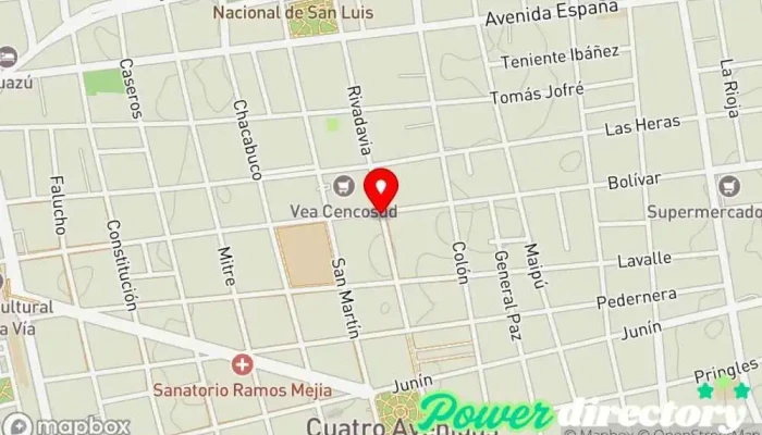 mapa de El Círculo Kinesiólogo en San Luis