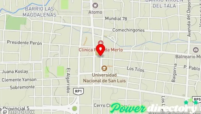 mapa de El Nazareno: Fabrica Familiar de Alfajores y Especialidades Delicatessen, Panadería en Merlo