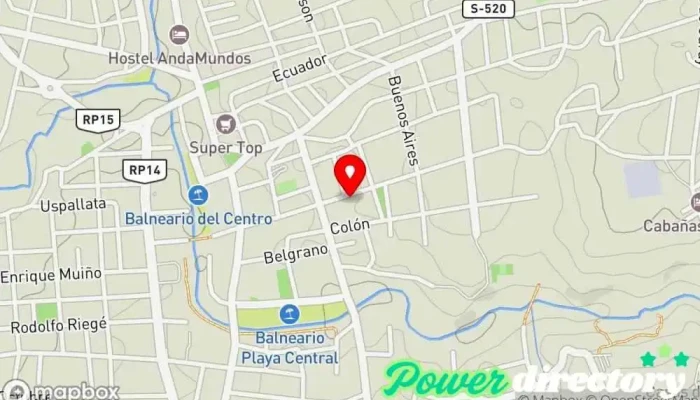mapa de Encuentro Recreativo Terapeutico Centro de rehabilitación en Mina Clavero