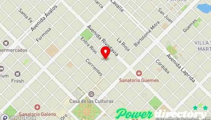 mapa de Enfoque Kinesiología y Fisioterapia Centro de salud y bienestar en Resistencia