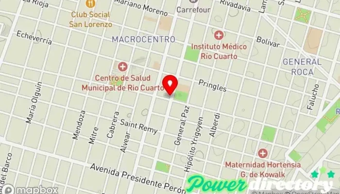 mapa de Estado Optimo Centro de rehabilitación, Clínica de fisioterapia en Río Cuarto