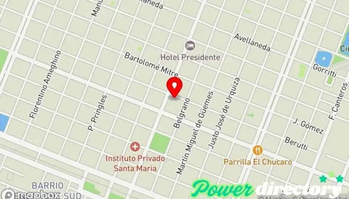 mapa de Feet In Line Cirujano ortopédico, Zapatería en Sáenz Peña