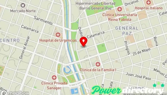 mapa de FISIO-REHAB. Servicios Kinesicos domiciliarios Kinesiólogo en Córdoba