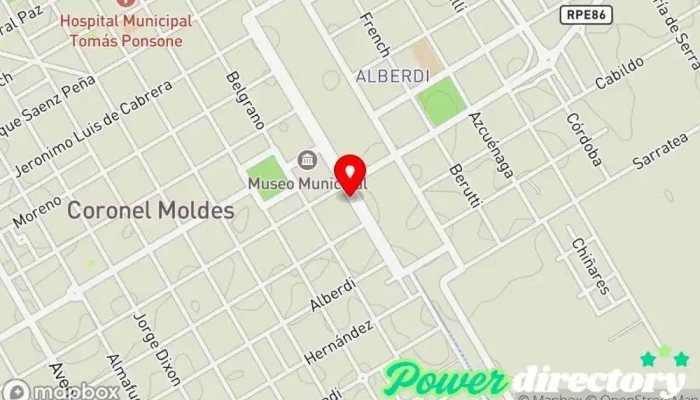 mapa de FISIOKINES Centro de rehabilitación, Kinesiólogo en Coronel Moldes