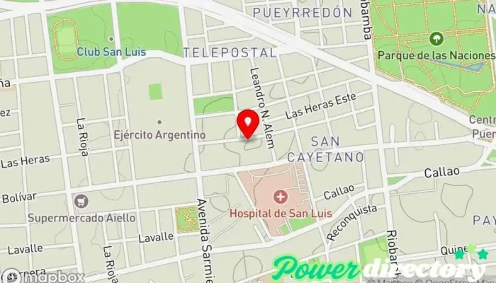 mapa de FisioMed Kinesiólogo en San Luis